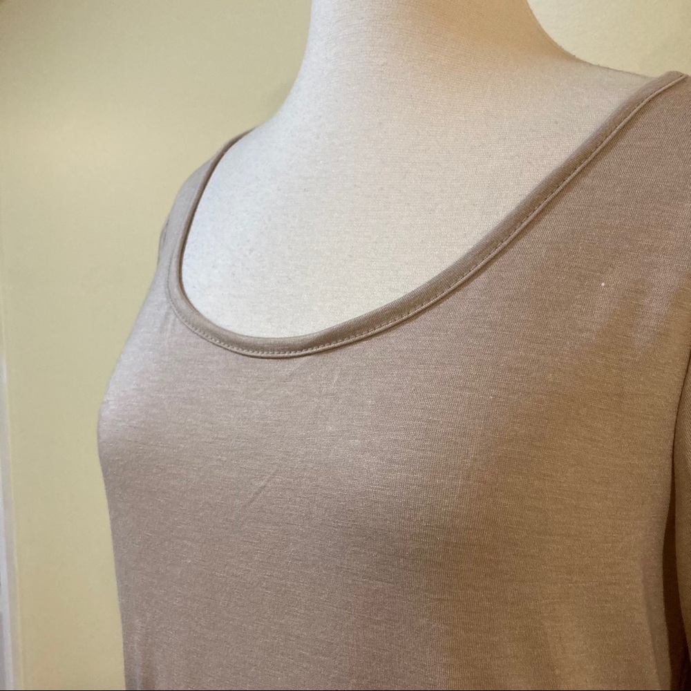 Loose Ruffled Lace Hem Soft Drapey Tunic Dress - Picture 4 of 4